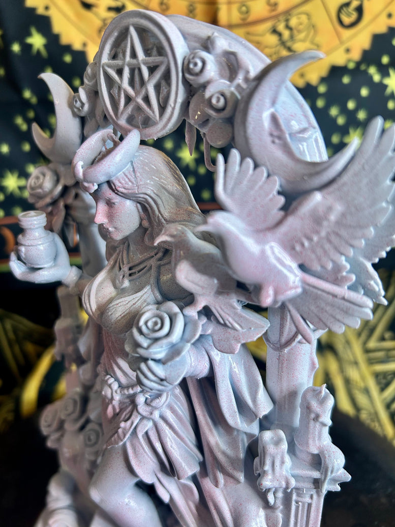 Aphrodite Goddess Statue Resin 3D Printed with Detailed Floral and Celestial Elements for Home Decor Ornaments