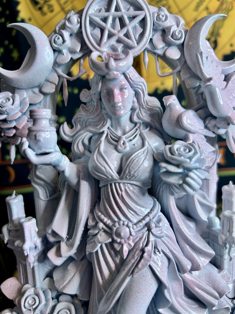 Aphrodite Goddess Statue Resin 3D Printed with Detailed Floral and Celestial Elements for Home Decor Ornaments
