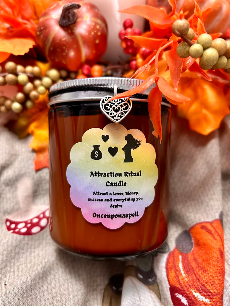 Attraction Ritual Spell Candle - Money - Love - Attraction - Witchcraft for Home Decor - Ornaments