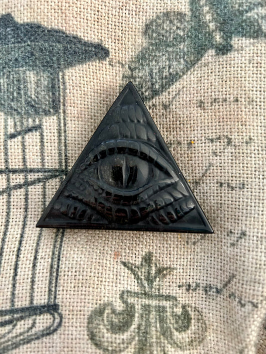 Silver Sheen Obsidian All Seeing Eye Crystal Carving | Crystals | Crystal Healing | Witchcraft | Reiki | Chakra | Wicca | Pagan | Ornament