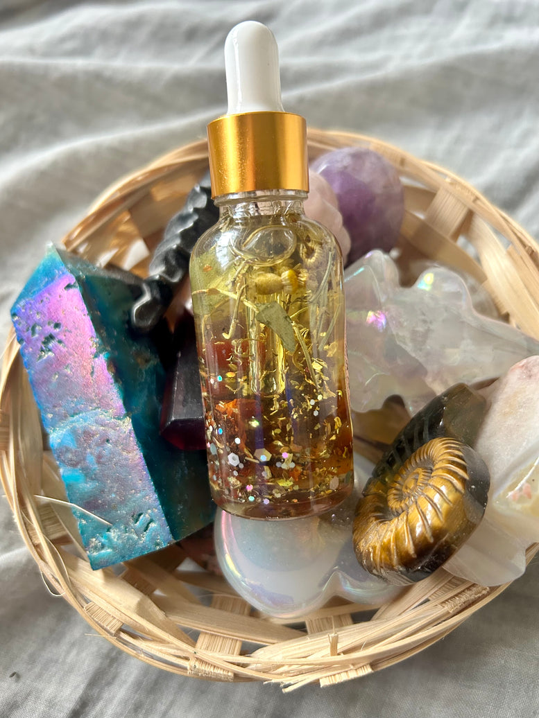 Manifestation Spell Oil 30ml - Focus Intention Allure with Carnelian & Amethyst Crystals for Spiritual Alignment and Manifestation Rituals