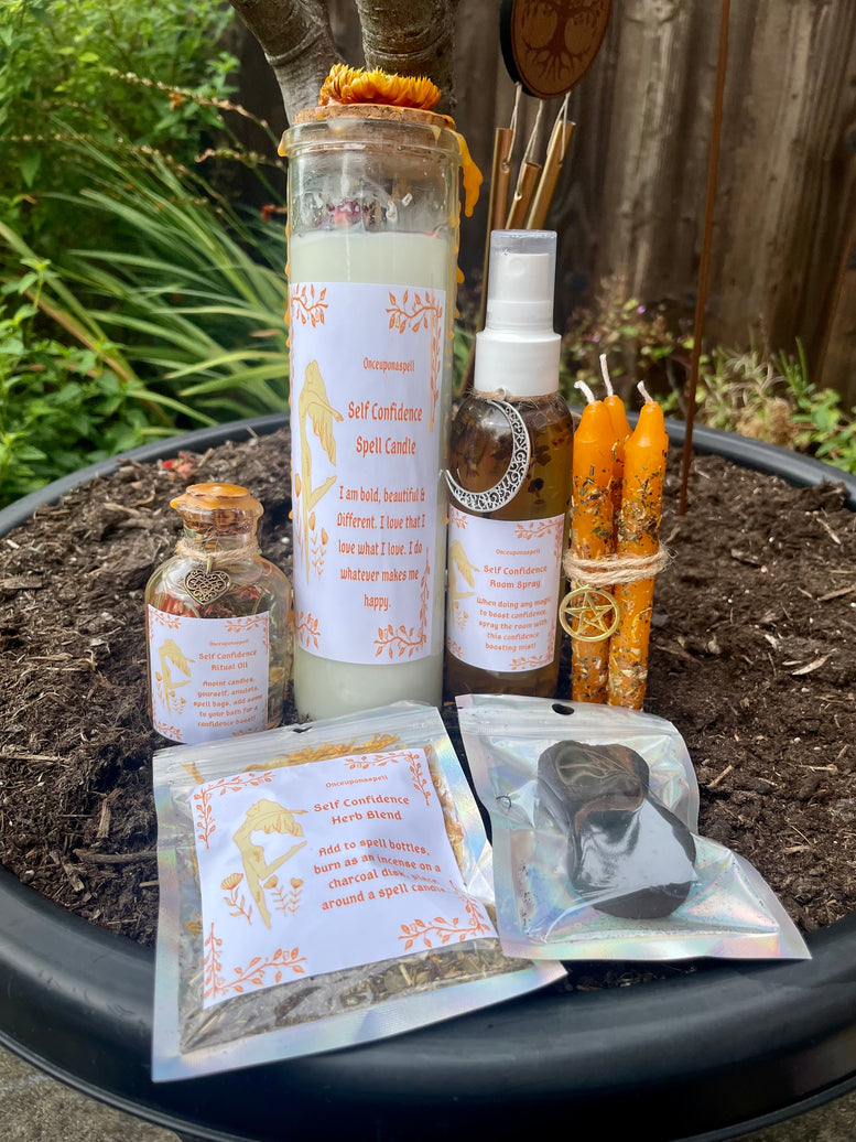 Witches Self Confidence Ritual Spell Kit | Self Love | Empowerment | Witchcraft | Wiccan | Pagan | Spell Candles | Oils | Candle | Spray