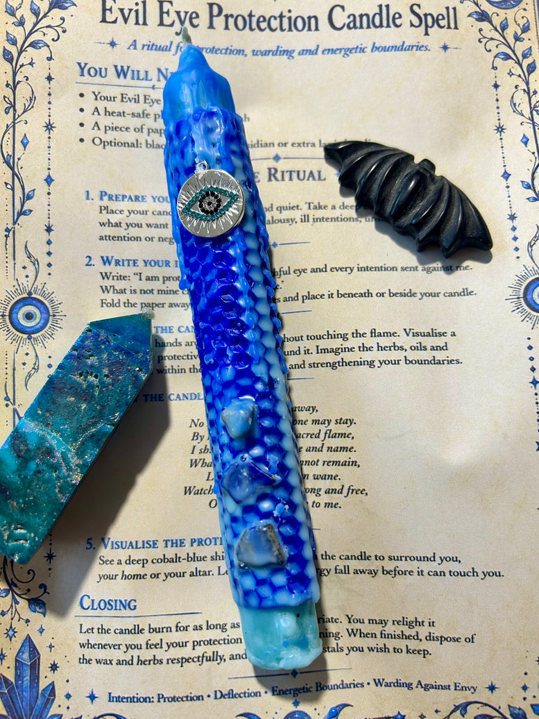 Evil eye protection altar candle