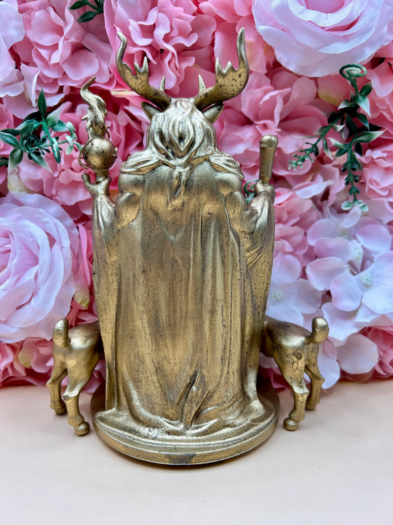 Cernunnos Horned God Resin Statue | Figure | Offering | Worship | God | Witchcraft | Wiccan | Pagan | Home Decoration | Bronzed | Baphomet