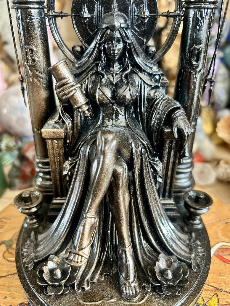 High Priestess Statue Resin 3D Printed Tarot Gothic Home Decor Intricate Detailing for Altars & Spiritual Spaces