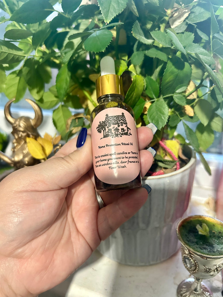 Home Protection Ritual Oil – Infused with Herbs, Crystals & Essential Oils