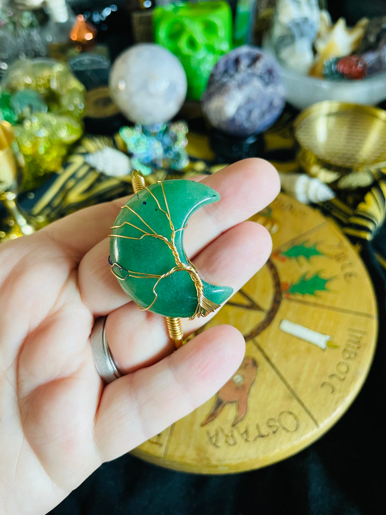 Tree of Life Wire Wrapped Moon Crystal Bracelet | Reiki | Chakra | Crystal Healing | Witchy | Jewellery | Adjustable | Jewelry | Gemstones