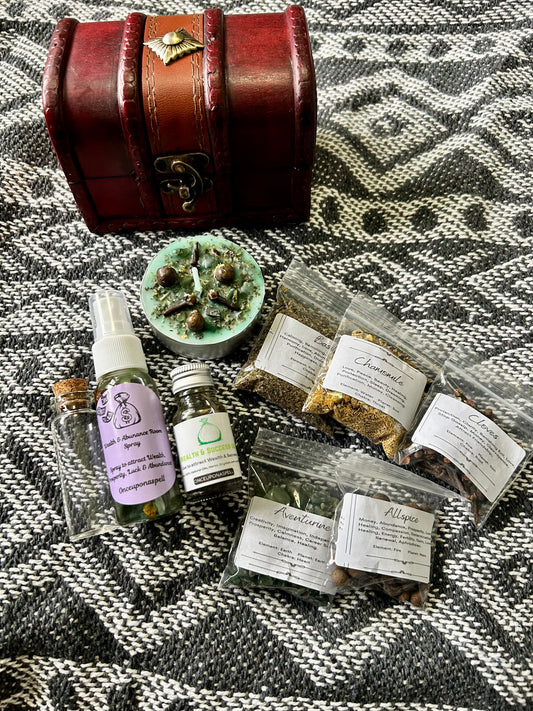 Little Chest of Wealth and Abundance Spells | Money | Prosperity | Witchcraft | Wiccan | Pagan | Spell Kit | Spell Candle | Oils | Herbs