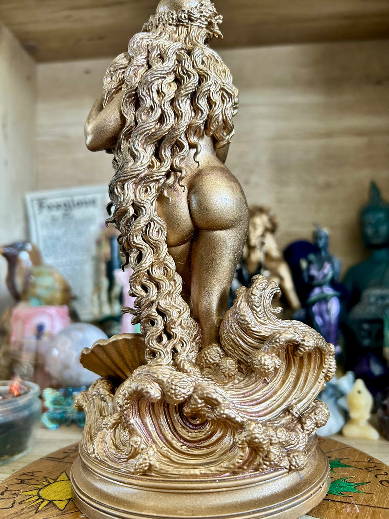 Aphrodite Goddess Statue Resin 3D Printed with Detailed Floral, waves and shell details for Home Decor Ornaments witchcraft