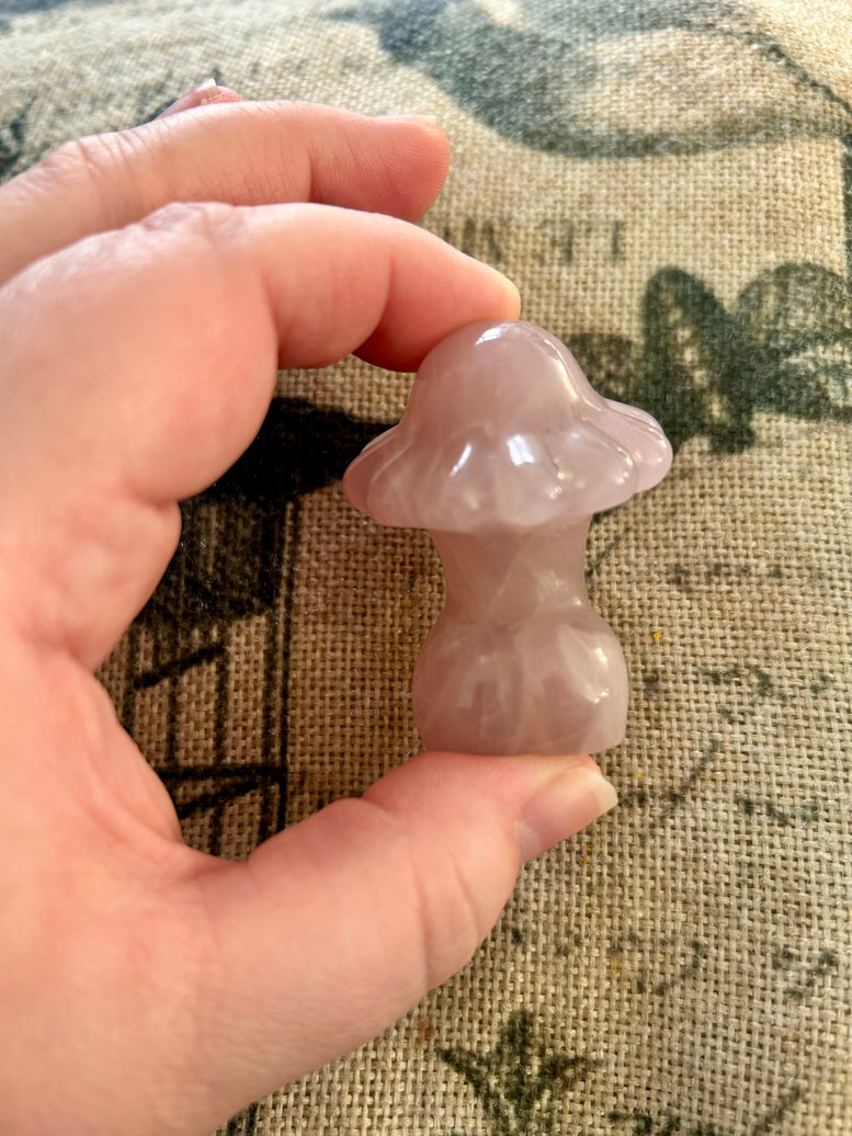 Rose Quartz Lady Body Mushroom Crystal Carving | Fairy | Fae | Reiki | Chakra | Crystal Healing | Gemstones | Witchcraft | Wicca | Pagan