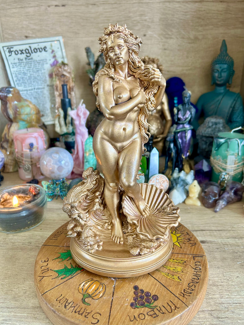 Aphrodite Goddess Statue Resin 3D Printed with Detailed Floral, waves and shell details for Home Decor Ornaments witchcraft