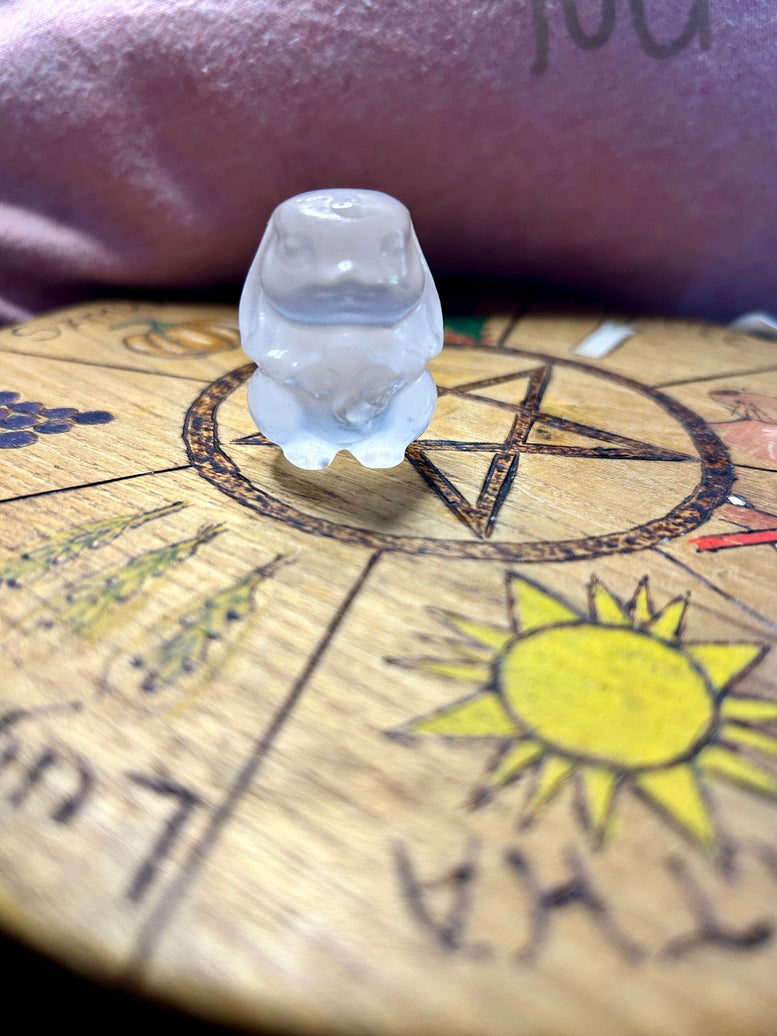 Rabbit Selenite Crystal Carving | Hare | Crystals | Reiki | Chakra | Spirituality | Witchy | Wicca | Pagan | Ornament | Gift | Ostara | Cute