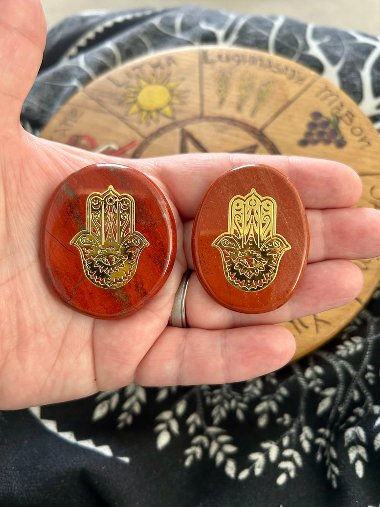 Hamsa Hand Crystal Palm Stone | Reiki | Chakra | Palm Stones | Crystals | Wicca | Pagan | Spirituality | Quartz | Witchy | Meditation | Gift