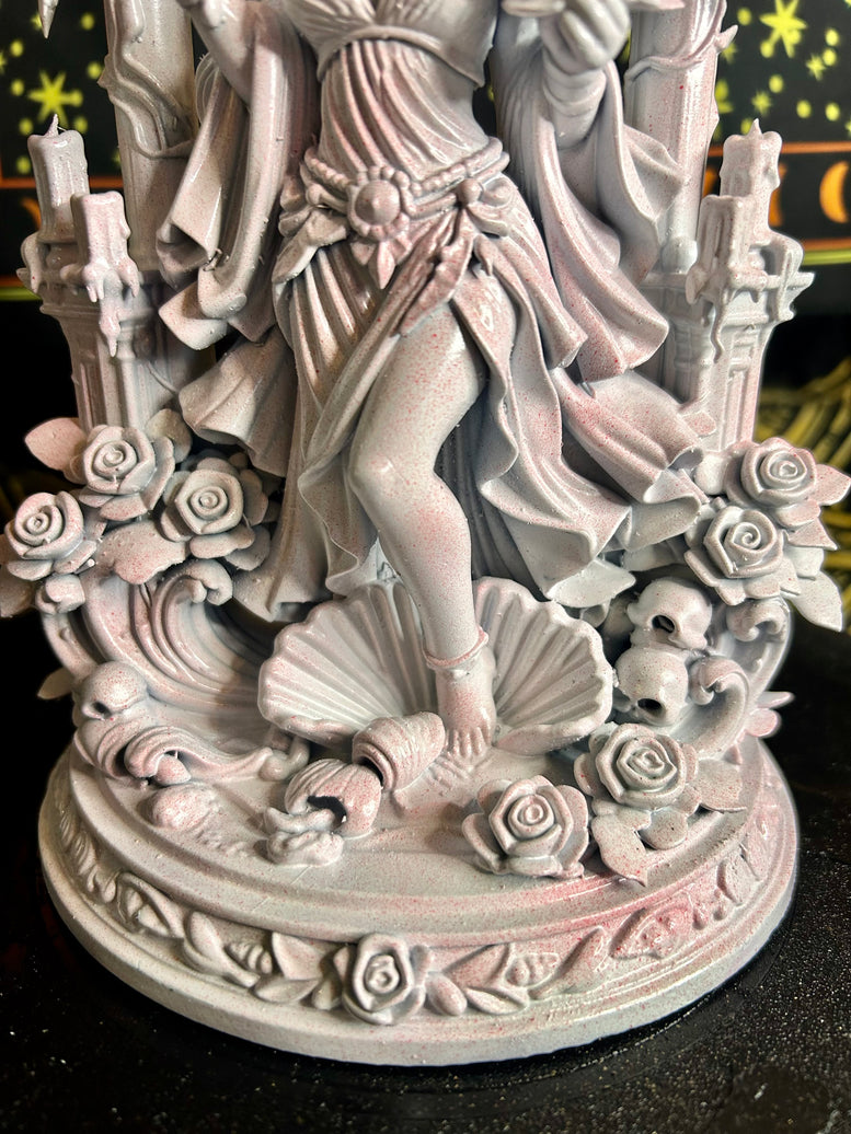 Aphrodite Goddess Statue Resin 3D Printed with Detailed Floral and Celestial Elements for Home Decor Ornaments