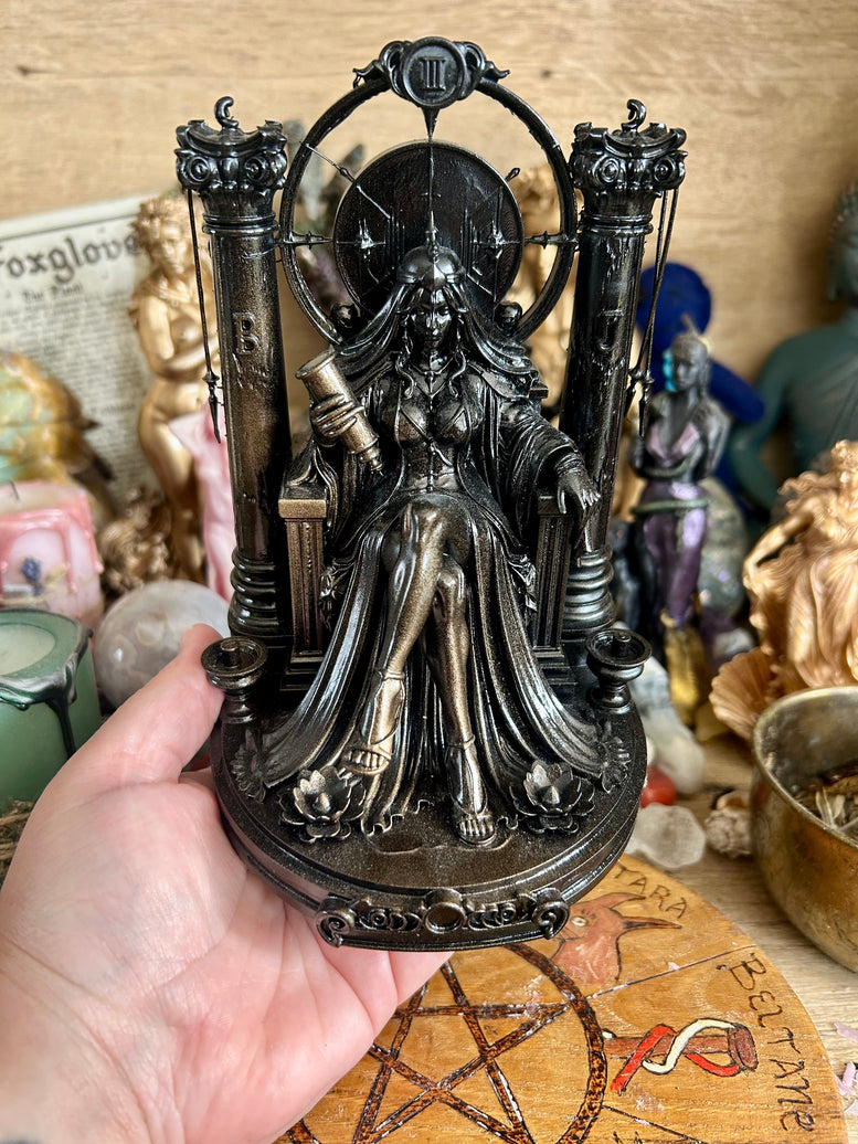 High Priestess Statue Resin 3D Printed Tarot Gothic Home Decor Intricate Detailing for Altars & Spiritual Spaces