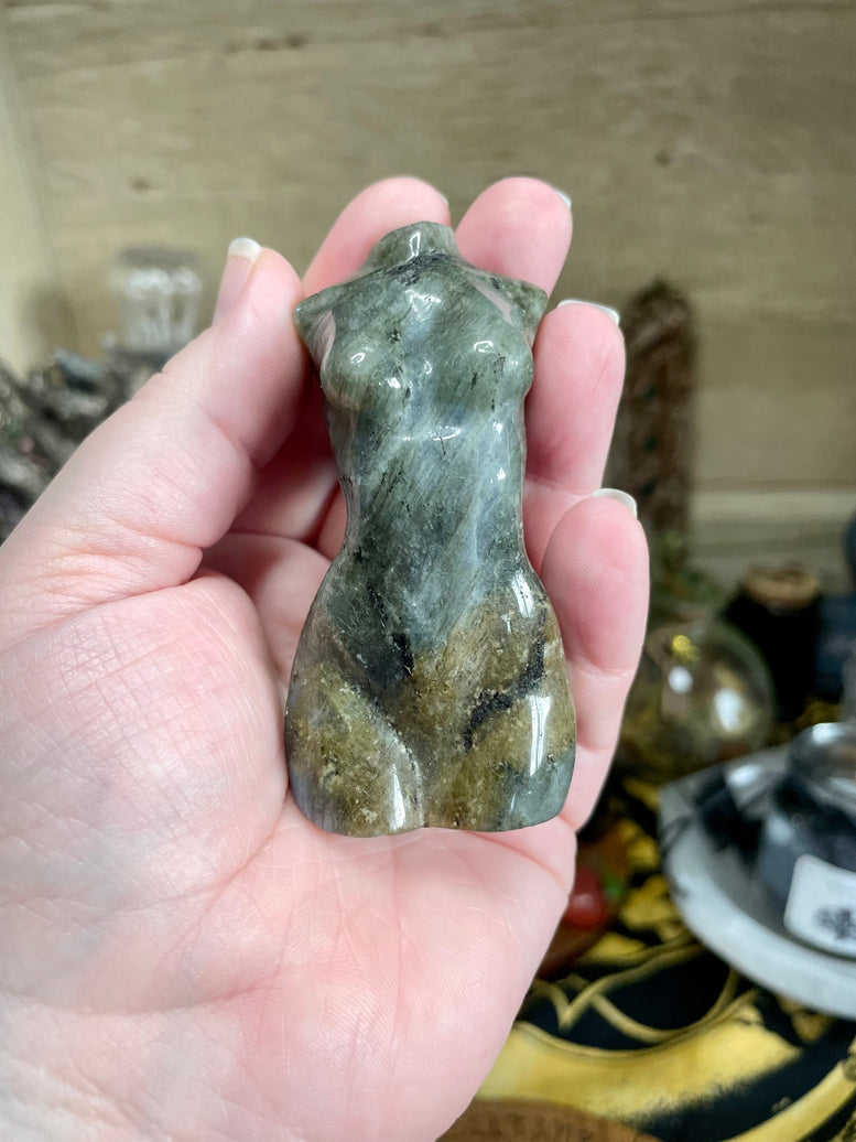 Large size Crystal Goddess Lady Figure Carving | Aventurine | Labradorite | Orange Calcite | Crystal Body | Reiki | Chakra | Crystal Healing