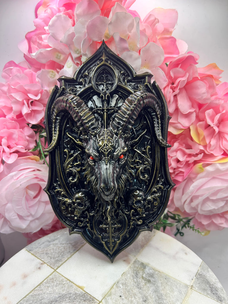 Baphomet Wall Plaque – Gothic Resin 3D Printed Wall Décor