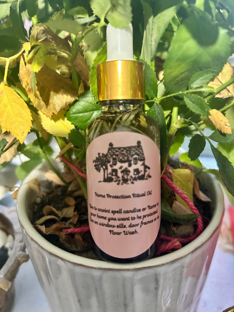 Home Protection Ritual Oil – Infused with Herbs, Crystals & Essential Oils
