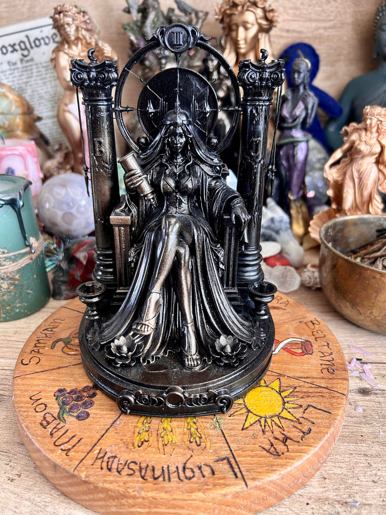 High Priestess Statue Resin 3D Printed Tarot Gothic Home Decor Intricate Detailing for Altars & Spiritual Spaces