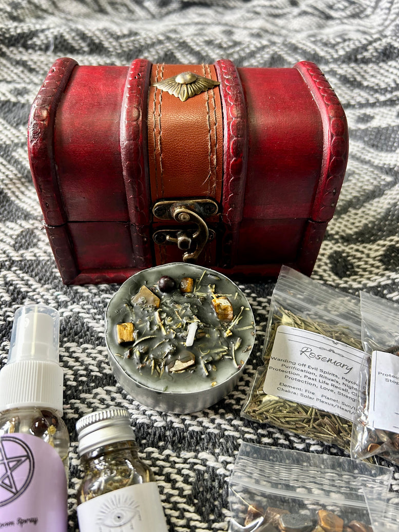 Little Chest of Protection and Banishing Spells | Witchcraft | Wiccan | Pagan | Spell Kit | Spell Candle | Oils | Herbs | Incense | Rituals