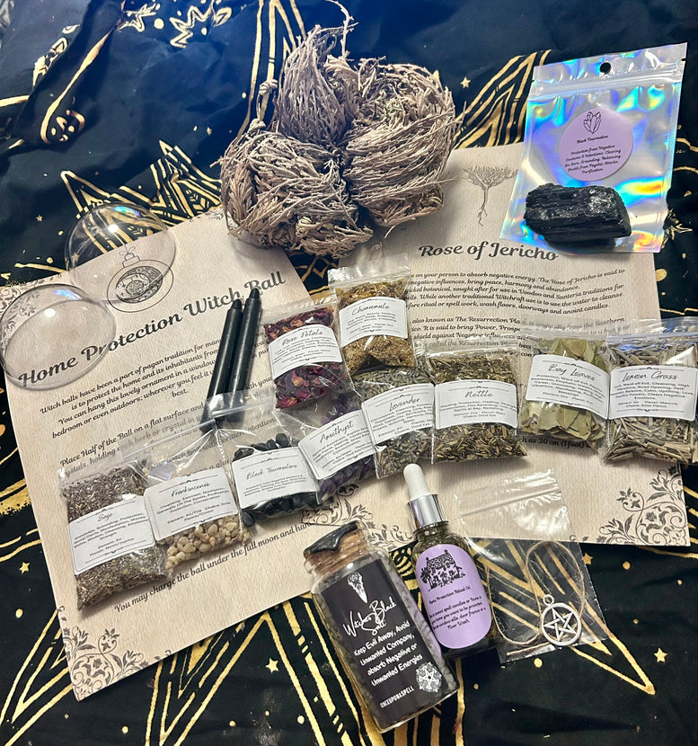 Witches Home Protection Spell and Witch Ball making Kit | Spell candles | Spell Oils | Magic | Witchcraft | Wiccan | Pagan | Crystals | Gift