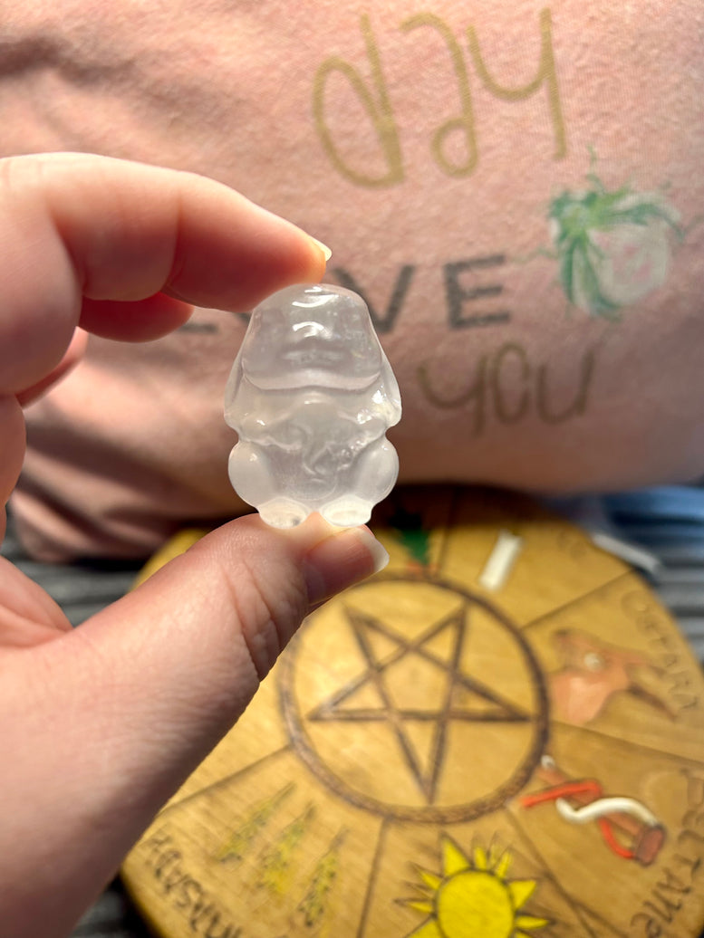 Rabbit Selenite Crystal Carving | Hare | Crystals | Reiki | Chakra | Spirituality | Witchy | Wicca | Pagan | Ornament | Gift | Ostara | Cute