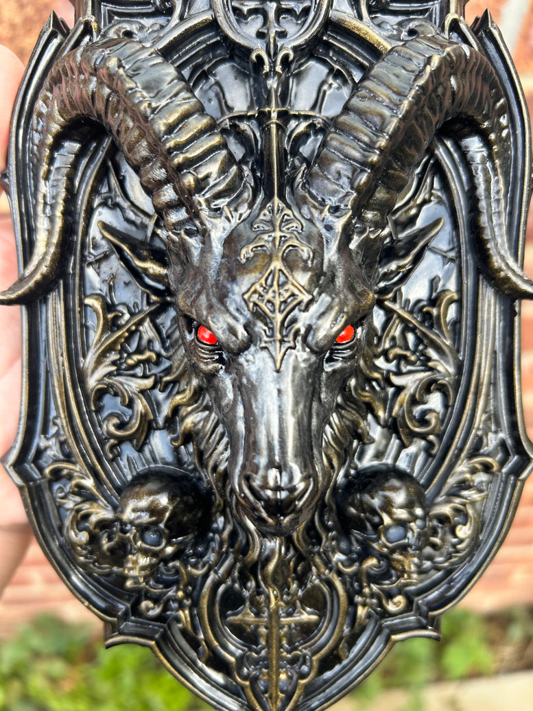 Baphomet Wall Plaque – Gothic Resin 3D Printed Wall Décor