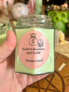 Wealth and abundance spell candle