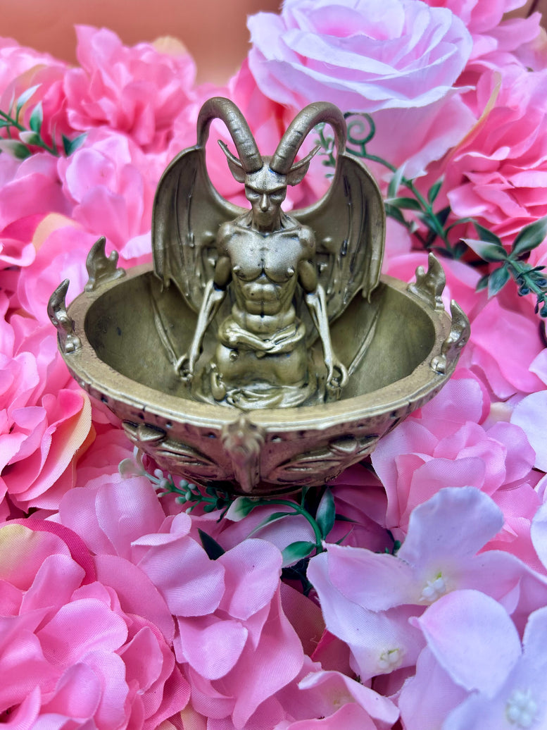 Unique Baphomet Horned God Resin Offering Bowl | Statue | Crystals | Herbs | Witchcraft | Wiccan | Pagan | Art | Occult | God | Deity | Gift