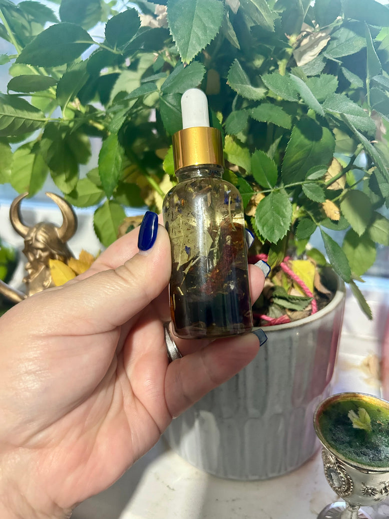 Home Protection Ritual Oil – Infused with Herbs, Crystals & Essential Oils