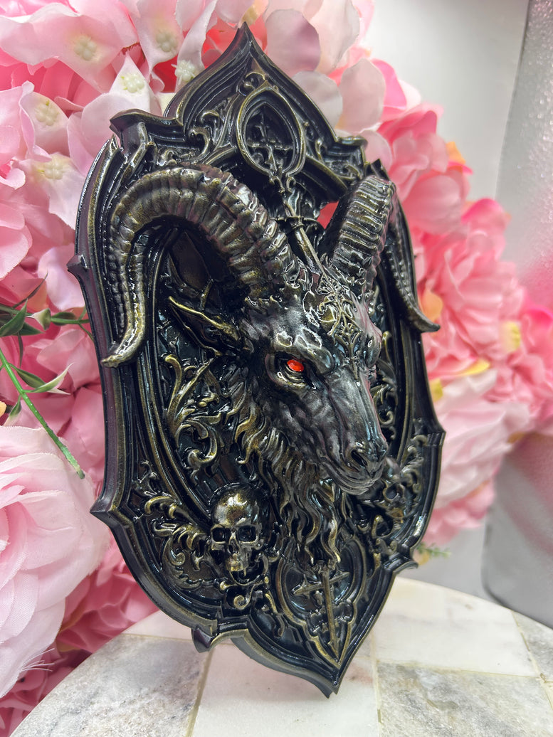Baphomet Wall Plaque – Gothic Resin 3D Printed Wall Décor