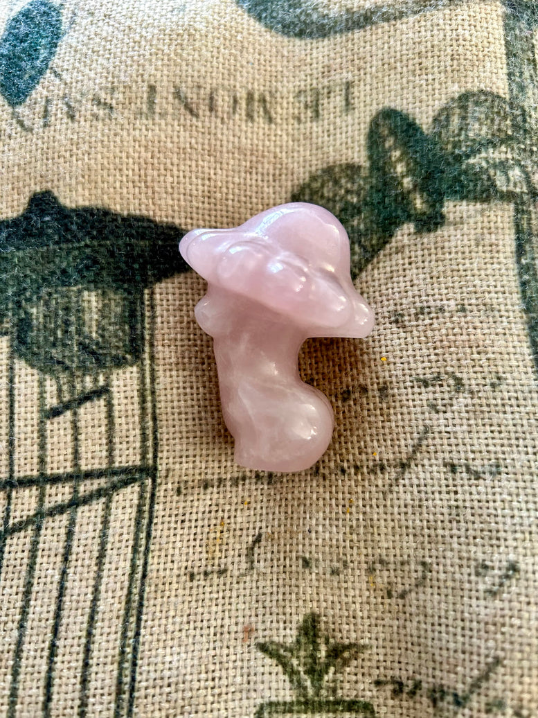 Rose Quartz Lady Body Mushroom Crystal Carving | Fairy | Fae | Reiki | Chakra | Crystal Healing | Gemstones | Witchcraft | Wicca | Pagan
