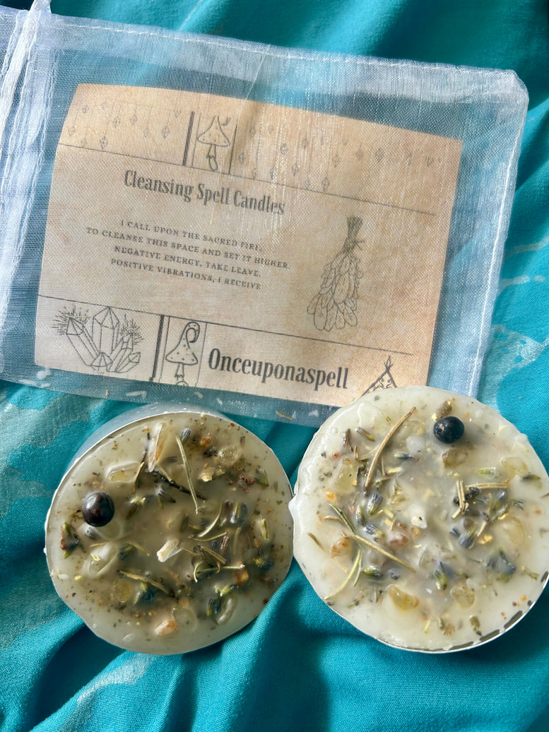 Cleansing Xl Tea-light Gift Set | Spell Candles | Witchcraft| Wiccan | Pagan | Spells | Gift | Candle | Home Decoration | Fragrance | scent