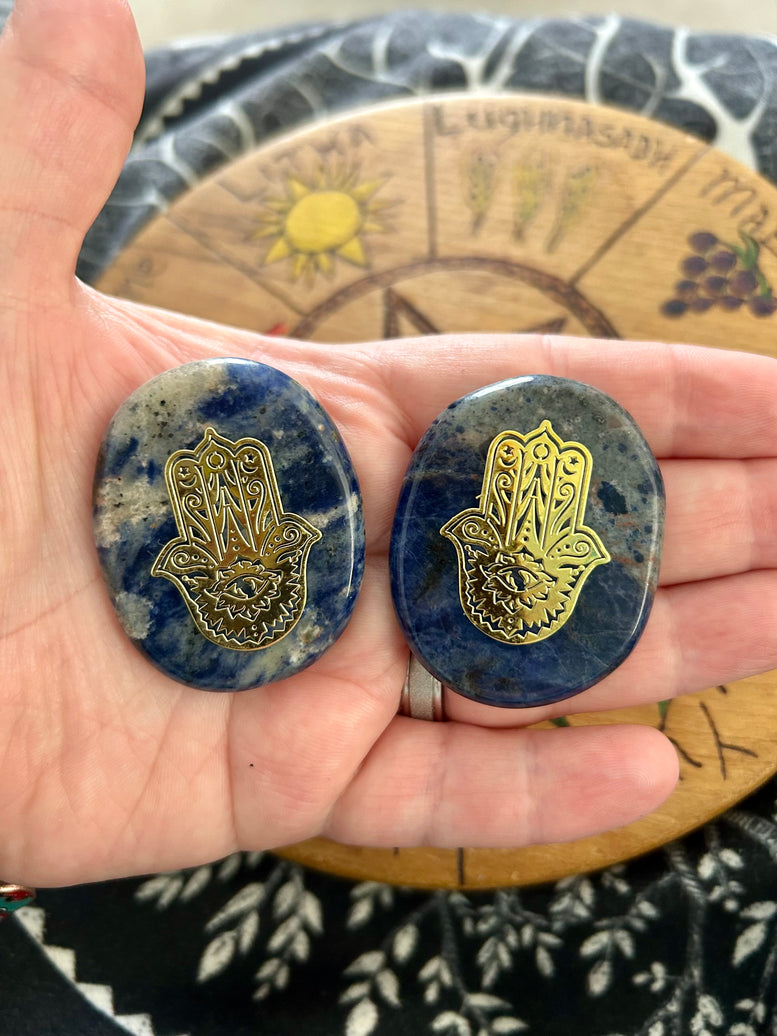 Hamsa Hand Crystal Palm Stone | Reiki | Chakra | Palm Stones | Crystals | Wicca | Pagan | Spirituality | Quartz | Witchy | Meditation | Gift