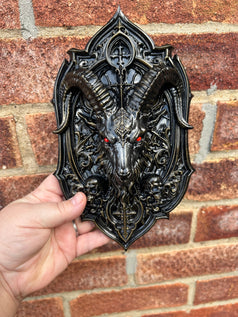 Baphomet Wall Plaque – Gothic Resin 3D Printed Wall Décor