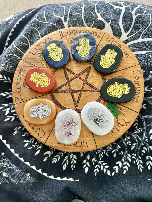Hamsa Hand Crystal Palm Stone | Reiki | Chakra | Palm Stones | Crystals | Wicca | Pagan | Spirituality | Quartz | Witchy | Meditation | Gift