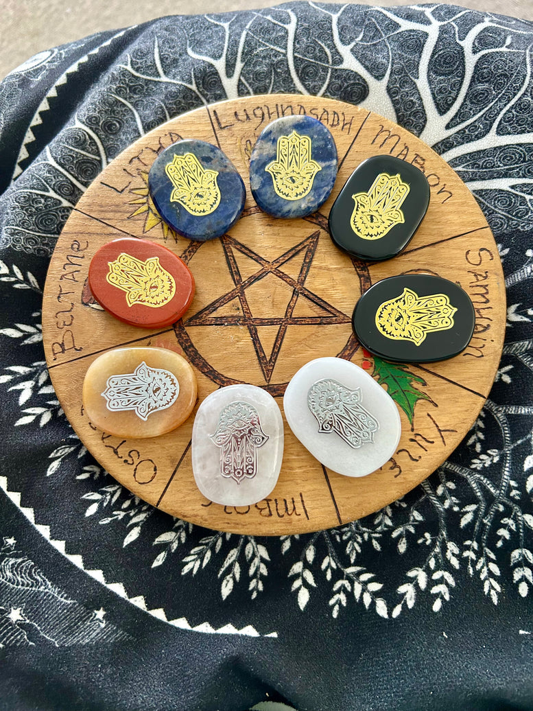 Hamsa Hand Crystal Palm Stone | Reiki | Chakra | Palm Stones | Crystals | Wicca | Pagan | Spirituality | Quartz | Witchy | Meditation | Gift