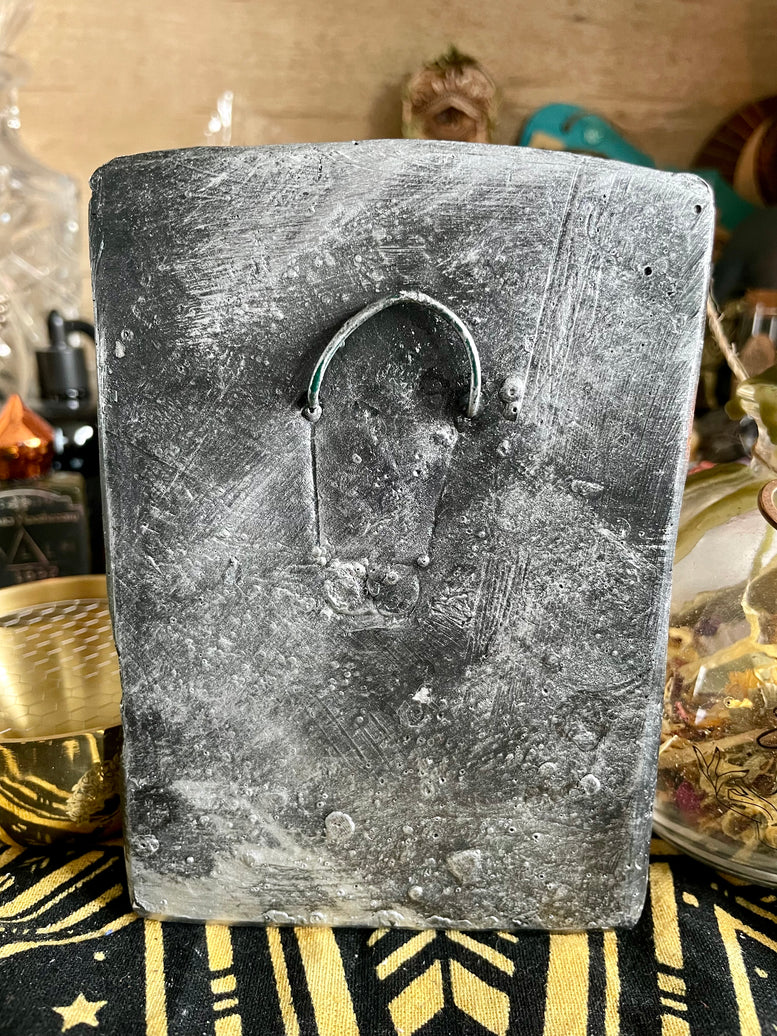 Ceridwen Keeper of the cauldron silver coloured plaque | Witchcraft | Wicca | Pagan | Wall Art | Altar | Goddess | Deity | Welsh | Gift