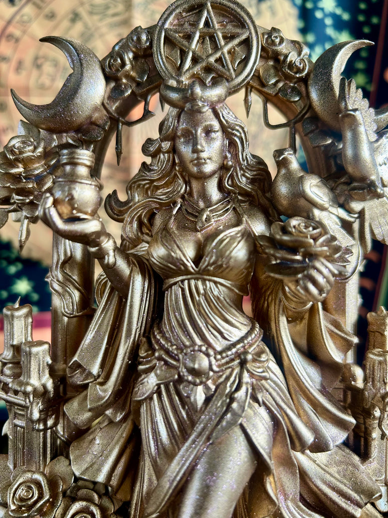 Aphrodite Goddess Statue Resin 3D Printed with Detailed Floral and Celestial Elements for Home Decor Ornaments in British English