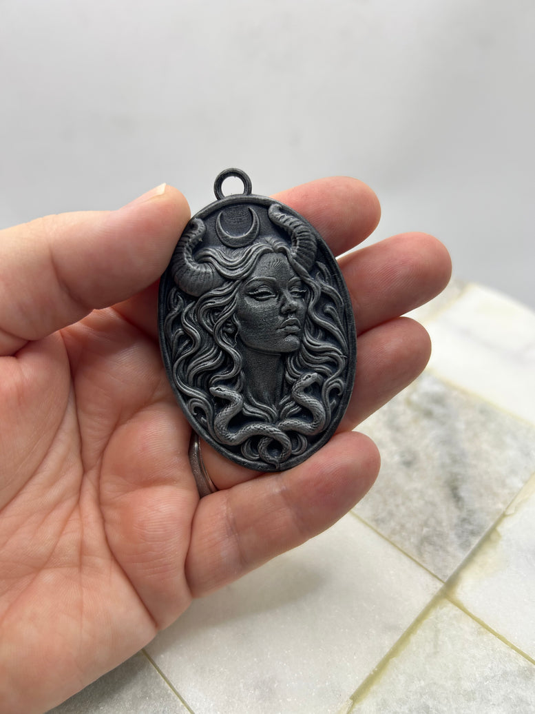 Lilith Resin Charm – Gothic Oval Embellishment for Witchy Crafts & Altar Décor