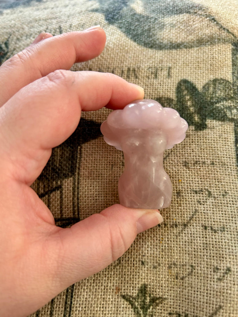 Rose Quartz Lady Body Mushroom Crystal Carving | Fairy | Fae | Reiki | Chakra | Crystal Healing | Gemstones | Witchcraft | Wicca | Pagan