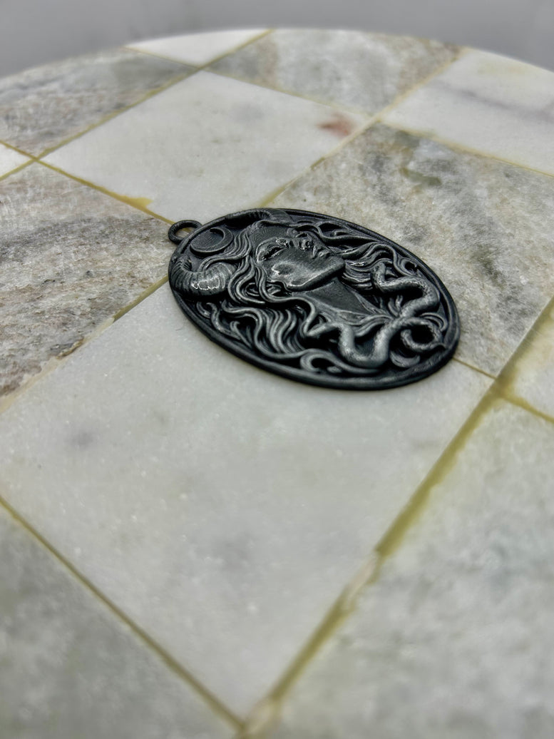Lilith Resin Charm – Gothic Oval Embellishment for Witchy Crafts & Altar Décor