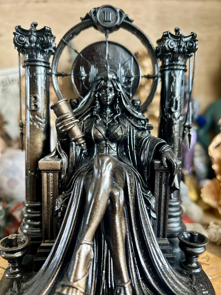 High Priestess Statue Resin 3D Printed Tarot Gothic Home Decor Intricate Detailing for Altars & Spiritual Spaces