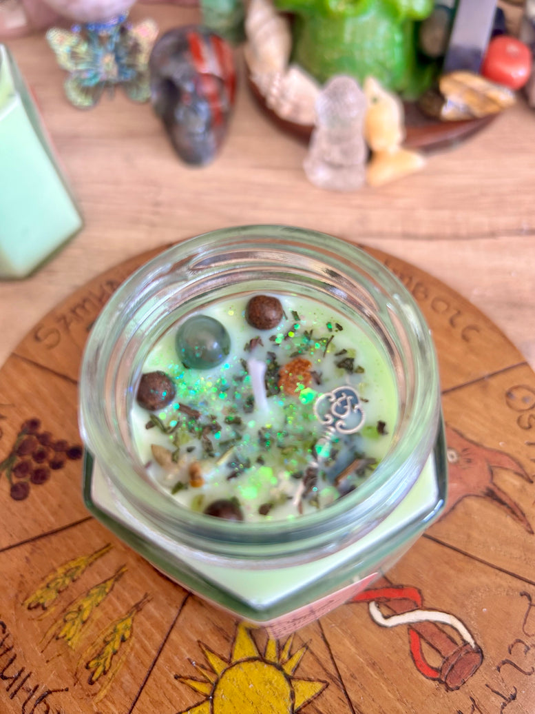 Wealth and abundance spell candle