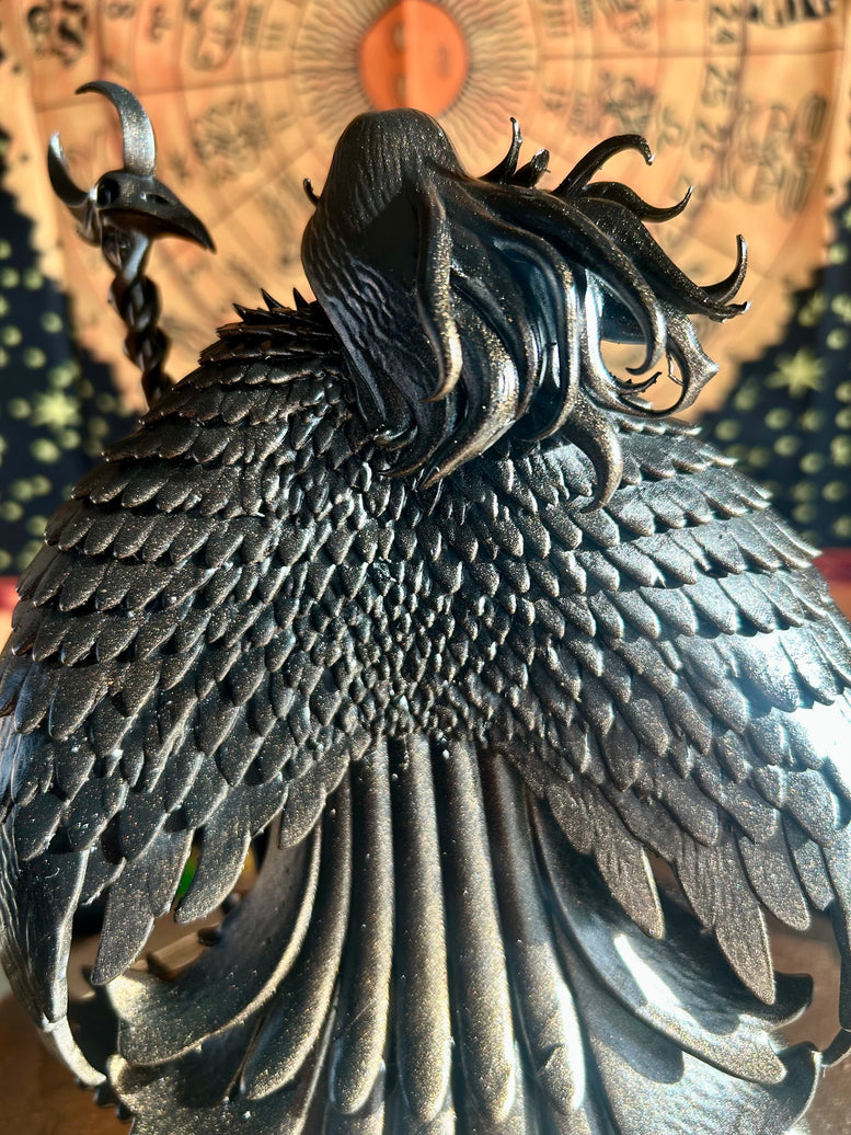 The Morrigan β Goddess of Battle, Fate & Sovereignty resin 3d printed statue for witchcraft Wicca pagan home decor Gothic Metallic Ornaments