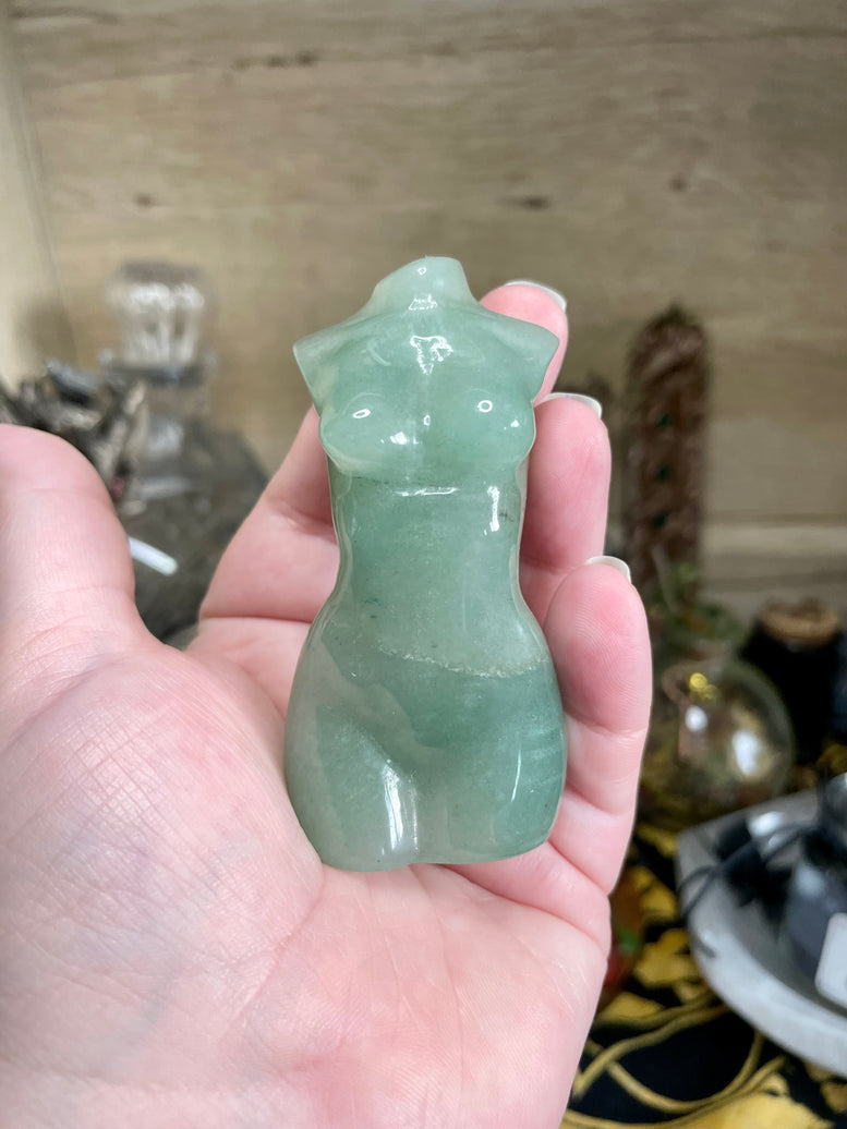 Large size Crystal Goddess Lady Figure Carving | Aventurine | Labradorite | Orange Calcite | Crystal Body | Reiki | Chakra | Crystal Healing