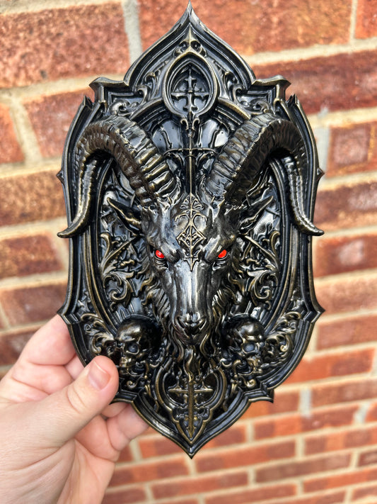 Baphomet Wall Plaque – Gothic Resin 3D Printed Wall Décor