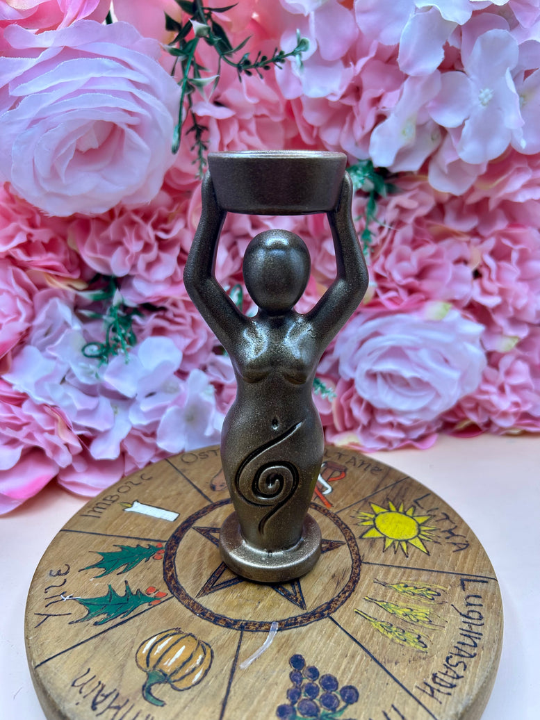 Spiral Goddess Crystal Sphere Holder | Divine Feminine Altar Decor | 3D Printed Pagan Statue | Witchcraft | Crystal Holder | Wiccan | Pagan