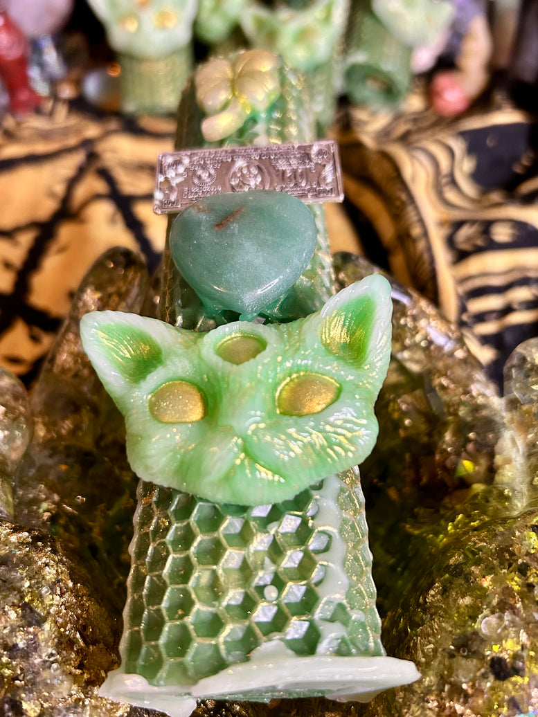 Handcrafted Wealth and Abundance Spell Candle for Witchcraft - Intention-Infused with Prosperity Herbs & Essential Oils for Money Rituals and Business Success