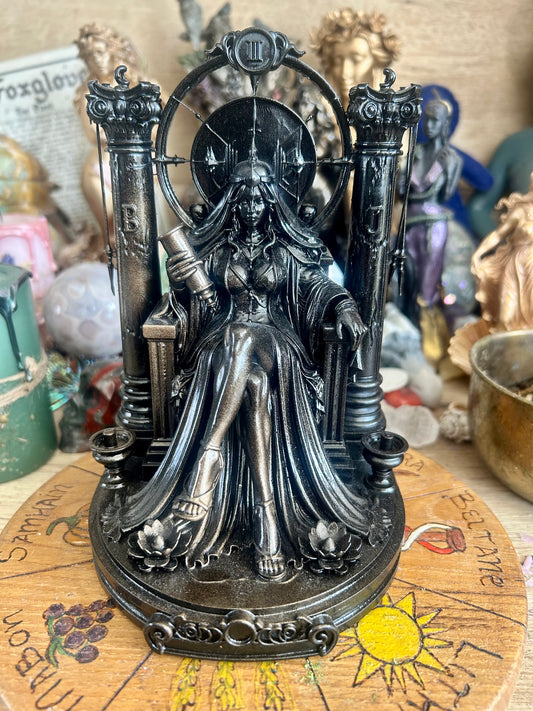 High Priestess Statue Resin 3D Printed Tarot Gothic Home Decor Intricate Detailing for Altars & Spiritual Spaces